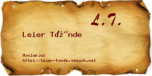 Leier Tünde névjegykártya