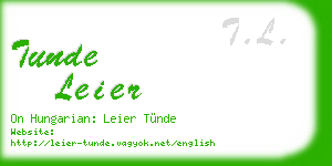 tunde leier business card